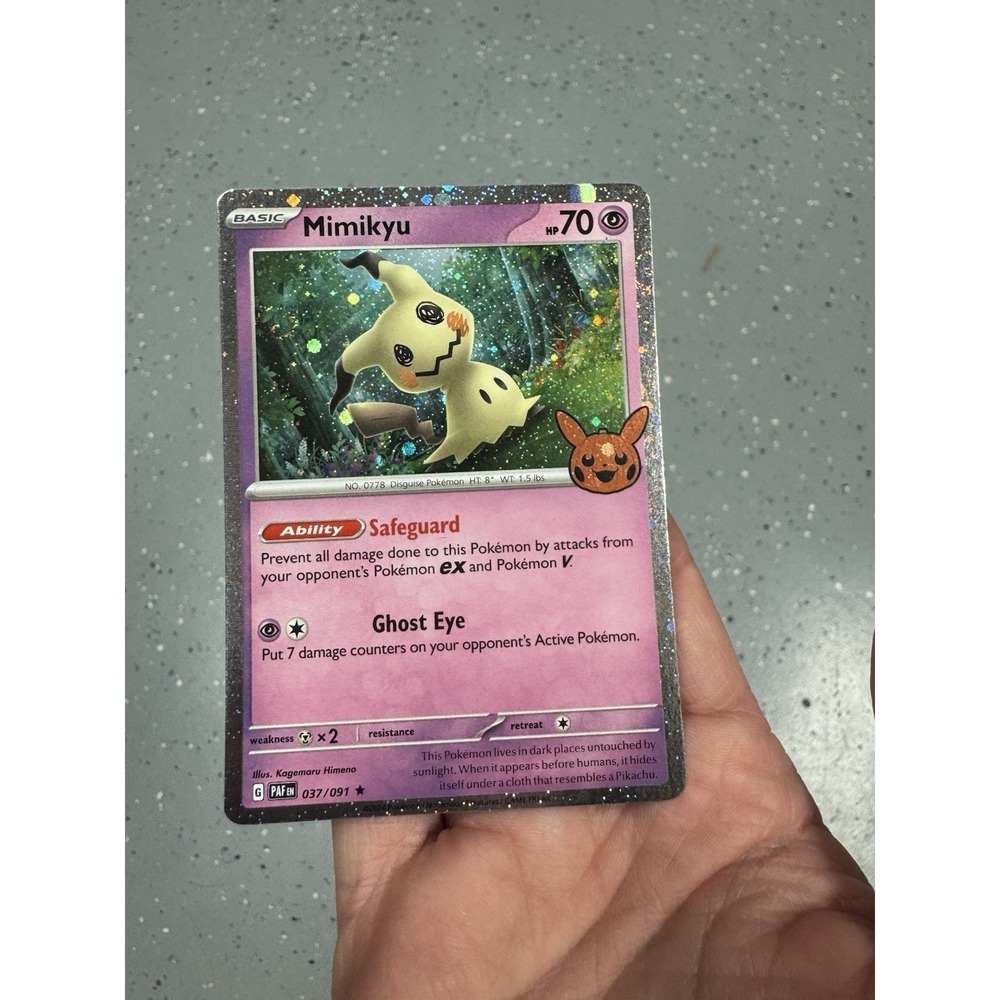 Mimikyu 037/091 FART SWIRL 🌀Trick or Trade BOOster Pokemon TCG Holo Rare LP
